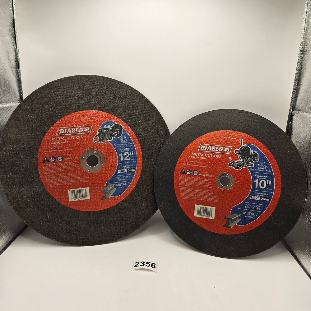 DIABLO METAL CUT-OFF WHEELS - 10IN & 12IN COMBO DEAL NWOB